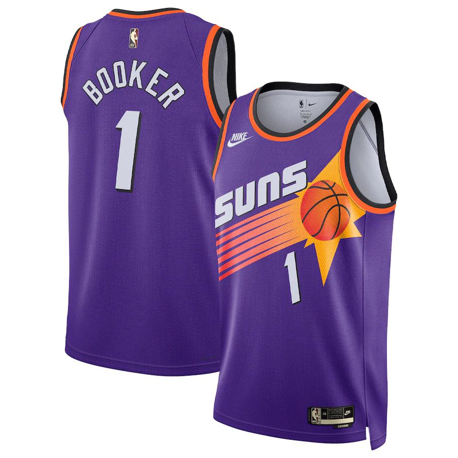 Men Phoenix Suns 1 Devin Booker Nike Purple Classic Edition 2022-23 Swingman NBA Jersey